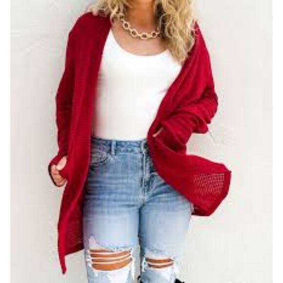 Blakeley Lola Cardigan – Fall Red one size PLUS - Picture 1 of 3